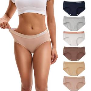 lot 2505 image: INNERSY Womens Underwear Cotton Hipster Panties Mid Rise Briefs Tagless Wide Waistband 6 Pack(Medium, Earthly Nudes)