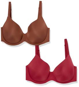 lot 2597 image: Amazon Essentials Womens Full Coverage Underwire Supportive Padded Bra, Pack of 2, BurgundyChocolate, 44D