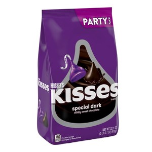 Hershey s Kisses SPECIAL DARK Mildly Sweet Chocolate Candy  Party Pack 32.1 oz