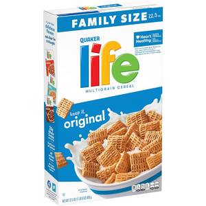 lot 2649 image: Quaker Life Original Cereal, 22.3OZ Box