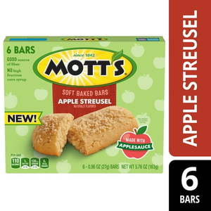 lot 2695 image: Motts Soft Baked Apple Steusel Bars - 5.76oz6ct