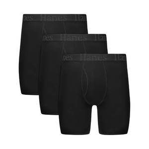 lot 2748 image: Hanes Mens Originals SuperSoft Boxer Brief Underwear, Total Support Pouch Boxer Briefs for Men, Long Leg & Regular, 3-Pack Small