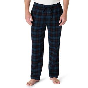 lot 2769 image: Amazon Essentials Mens Breathable Flannel Pajama Pant, Relaxed Fit, Drawstring, Cotton, Black Blue Plaid, 4X-Large Big