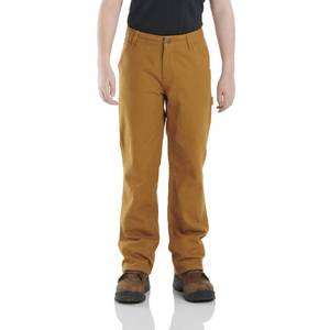 lot 2789 image: Carhartt Boys Loose Fit Canvas Utility Boot-Cut Work Pant, Carhartt Brown, 8