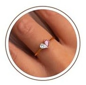 lot 2799 image: Btysun April Birthday Gifts for Women, October Birthstone Rings for Women Gold Ring with Tourmaline October Mom Birthday Gifts Teardrop Heart Gold Plated Ring Anniversary Christmas Jewelry
