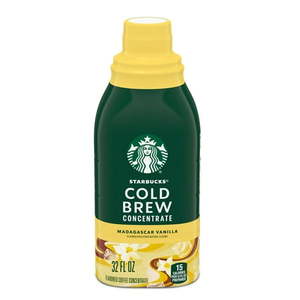 lot 2800 image: Starbucks Madagascar Vanilla Naturally Flavored  Bottled Cold Brew Coffee Concentrate Drink  32 oz