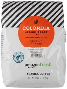 lot 2806 image: Amazon Fresh, Colombia Ground Coffee, Medium Roast, 32 Oz