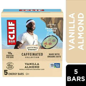 lot 2816 image: CLIF BAR Caffeinated Vanilla Almond Flavor Energy Bars  Plant Based Protein Bars  5ct