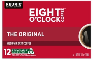 lot 2824 image: Eight Oclock Coffee The Original Medium Roast K-Cup Pods - 0.34 oz 12 Cups