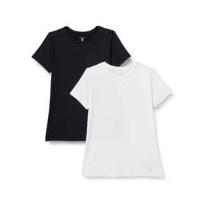 lot 2827 image: Amazon Essentials Womens Active Quick Dry Tech Stretch Short-Sleeve Crewneck T-Shirt, Pack of 2, BlackWhite, Medium