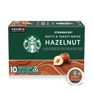 lot 2851 image: Starbucks K-Cup Coffee Pods, Flavored Hot or Iced Coffee, Hazelnut, 10 Keurig Pods