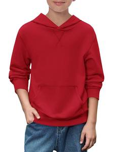 lot 2879 image: Haloumoning Boys Fashion Hoodies Kids Long Sleeve Hooded Sweatshirts with Pocket 5-14Y Red
