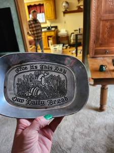 lot 505 image: Pewter Give Us This Day Our Daily Bread Decorative Plate