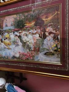 lot 518 image: French Garden Party Scene Wall Art