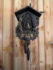 Black Forest Cuckoo Clock with Carved Leaves