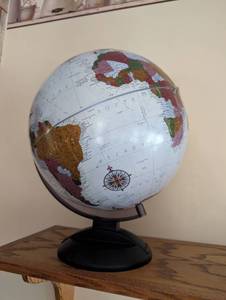 lot 666 image: 12-inch World Globe with Black Stand