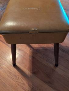 Mid-Century Storage Ottoman with Hidden Compartments