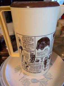 lot 3115 image: Montgomery Ward Catalog Print Plastic pitcher with lid