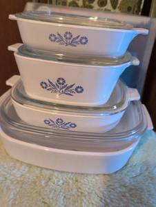 Corning Ware Blue Cornflower Casserole Set