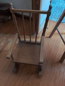 lot 3141 image: Wooden Doll rocking chair