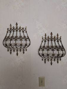 lot 3146 image: Gothic Cast Iron Wall Sconces