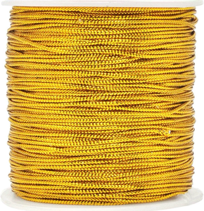 lot 69919 image: 1mm Spool Gold Metallic Cord Tinsel String Jewelry Braided Thread - Retail $6