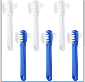 lot 69928 image: 6 Pack Denture Cleaning Brush Dual Head Portable Denture Toothbrush - Retail $7