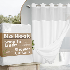 lot 69961 image: River Dream No Hook Slub Textured Shower Curtai - Retail $20