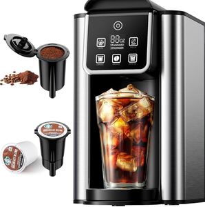 Hot & Iced Coffee Maker with Bold Setting, Single Serve Coffee Maker for K Cup and Grounds - Retail: $50