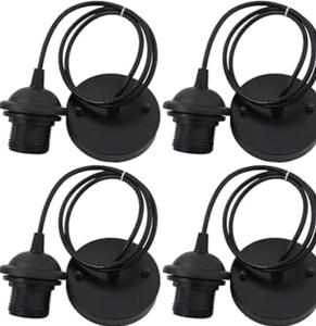 lot 69984 image: Ceiling Light Pendant Fitting E26 Lamp Holder Black - Retail $35