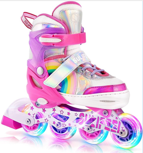 lot 69985 image: Rainbow Unicorn Inline Skates for Girls Boys 4 Size - Retail $70