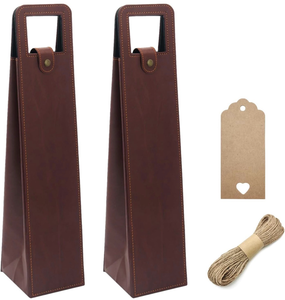 lot 70011 image: 2 Pack Leather Wine Bag - Retail $18
