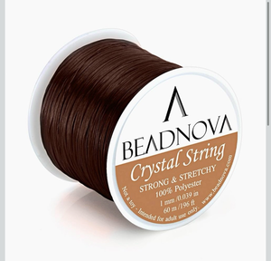lot 70038 image: 1mm Elastic Stretch Crystal String Cord for Jewelry Making Bracelet Beading Thread 60mroll (Brown) - Retail $6