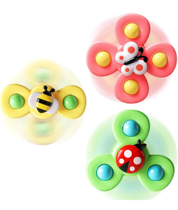 lot 70045 image: 3PCS Suction Cup Spinner Toys for 1 2 Year Old Boy Girl - Retail $13