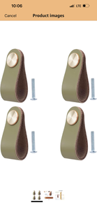 lot 70051 image: Leather Drawers Pulls Handles, 4 Pack - Retail $10