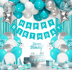 lot 70066 image: Teal Birthday Decorations - Retail $9