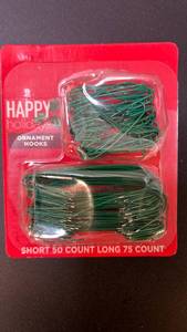 lot 70080 image: Green Christmas Ornament Hooks - 125 Count - Retail $3