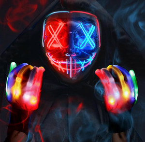 lot 70085 image: Halloween Mask Glowing Gloves - Retail $20