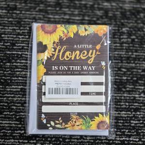 lot 130 image: Sunflower Honey Bee Baby Shower Invitations
