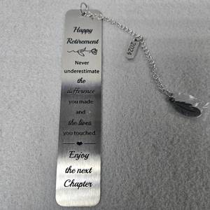 lot 146 image: Retirement Metal Bookmark with Inspirational Quote