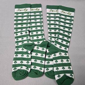 lot 147 image: Pair of Lucky Irish Shamrock Knee High Socks