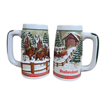 Pair of Budweiser Clydesdales Holiday Beer Stein