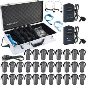 $1275 EXMAX EXD-6688 2.4GHz Wireless Tour Guide Mic System 2TX