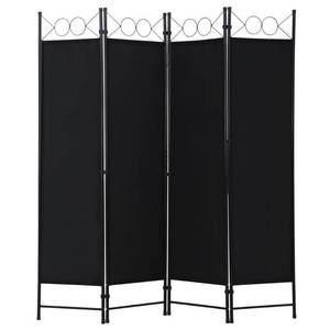 lot 73107 image: FDW 4 Panel Room Divider and Folding Portable Partition Screen, 6FT Wall Divider Screen for Dorm Bedroom Office, Coal Black
