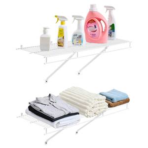 lot 73117 image: VEVOR Wire Shelf Kit, 3 ft, Set of 2, Wall Mounted Wire Shelves, Heavy-Duty Carbon Steel Hanging Shelf, Floating Wall Storage Shelves with Dip Coating, for Closet, Bedroom, Living Room, Office, Pantry
