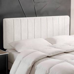 lot 73151 image: Hearth & Harbor Upholstered Full Headboard - Easy Assemble Channel Stitched Headboard Full Size - Wall Mounted Headboards with 3D Soundproof Wall Panels Peel & Stick Floating Headboards, Off White