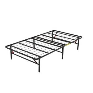 lot 21853 image: Amazon Basics Foldable Metal Platform Bed Frame with Storage, Sturdy Steel Support, No Box Spring Needed, 14-inch High, Tool-Free Setup, Twin Size, Black