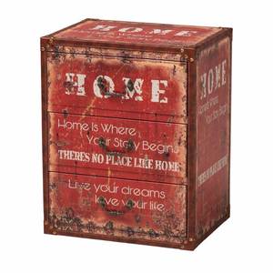 Baxton Studio Lorand Storage Trunk, 3-Drawer, Red
