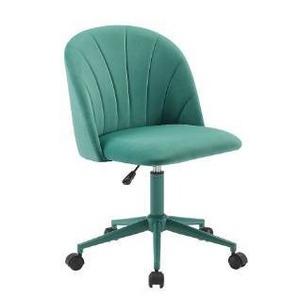 lot 21857 image: Linon Karla Aqua Adjustable Height Swivel Desk Chair with Padded Upholstered Seat