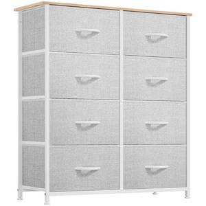 lot 21861 image: YITAHOME Dresser for Bedroom, Fabric Dresser with 8 Drawers, Storage Tower Unit, Chest of Drawers for Living Room, Hallway, Closets